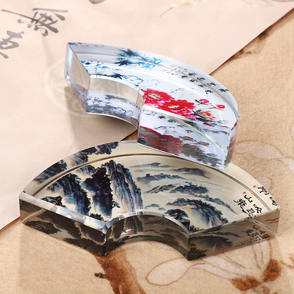 Creative Fan-shaped Crystal Pa - Paper Weight Crystal recension och pris