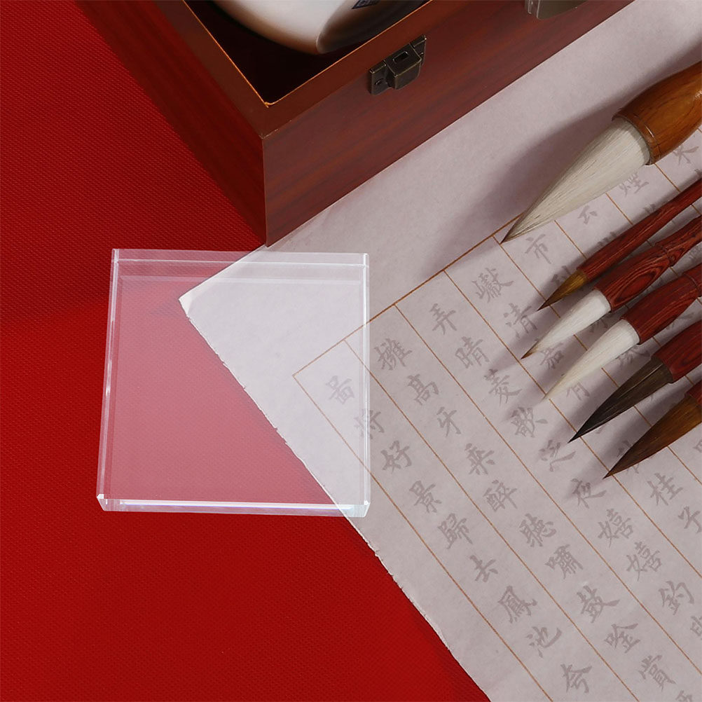 Hand Square Paperweight Transp - Paper Weight Crystal recension och pris