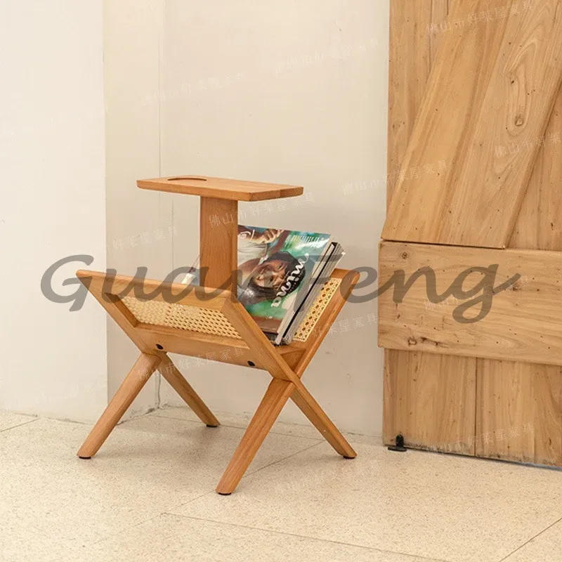 Style Solid Wood Rattan Storag - Magazine Holder Rack recension och pris