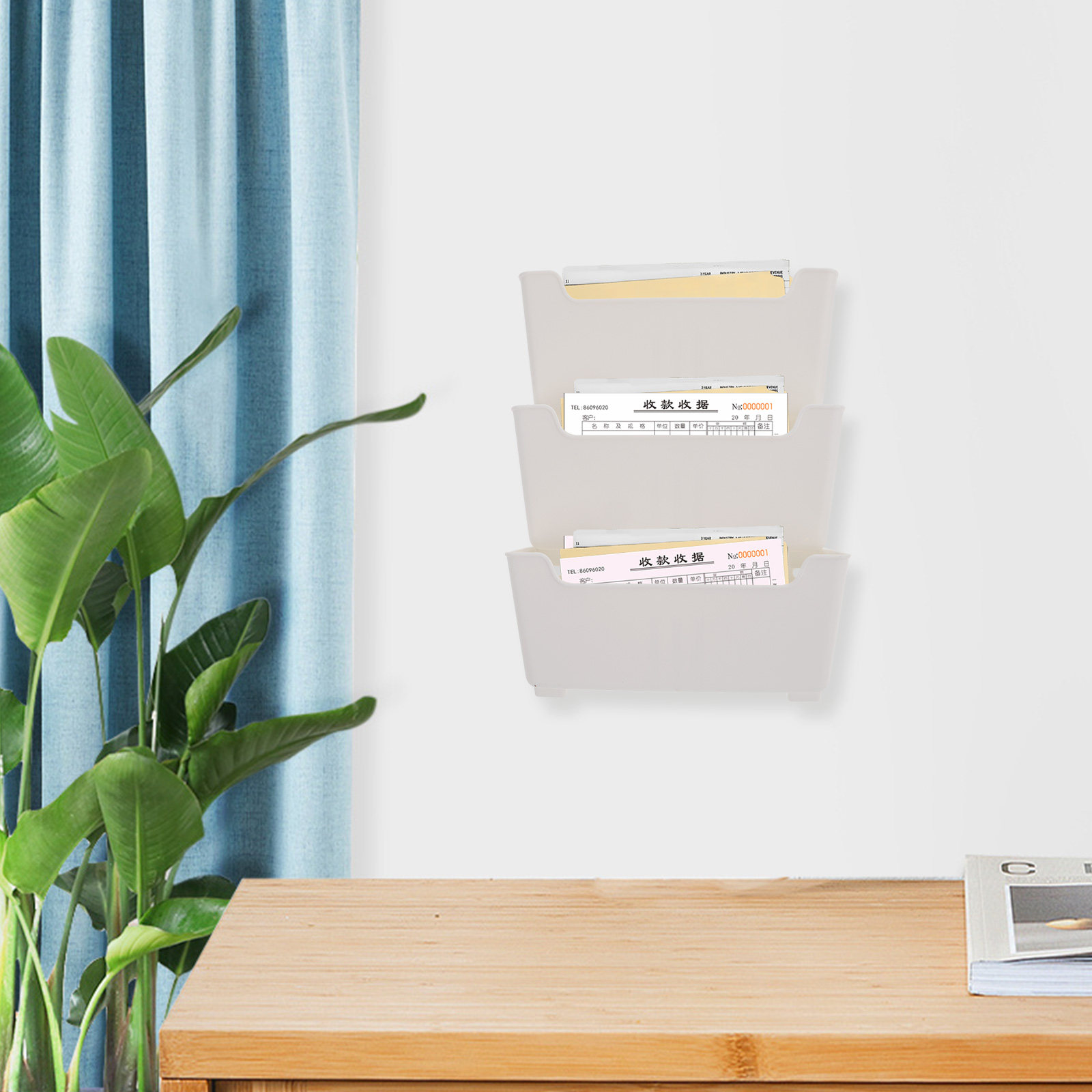 1Set Wall File Organizer Clear - Magazine Holder Rack recension och pris