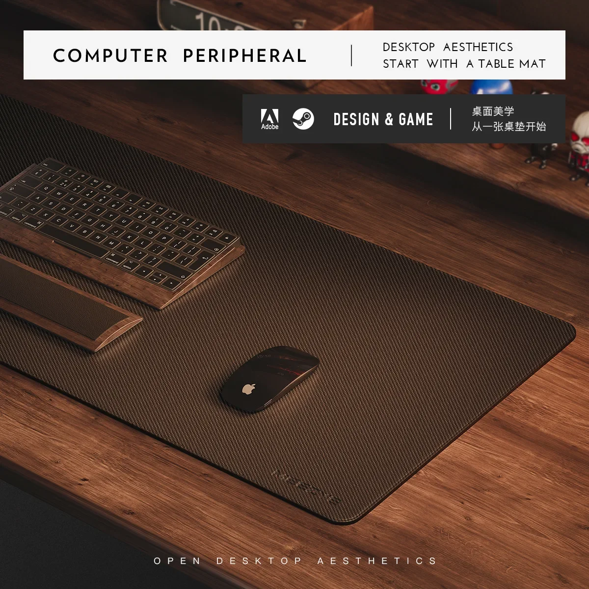 Carbon Fiber Texture Leather M - Leather Desk Pad recension och pris
