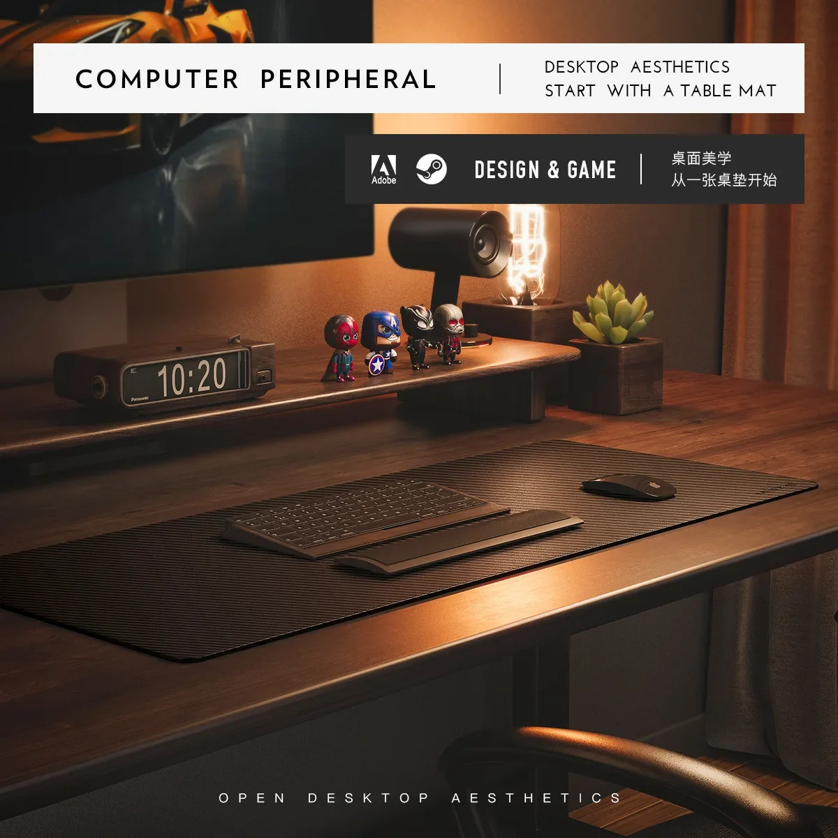 Carbon Fiber Texture Leather M - Leather Desk Pad recension och pris