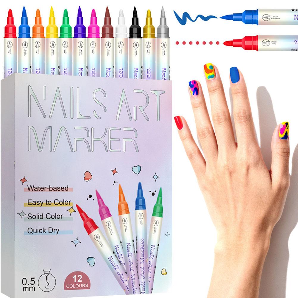 12 Colors Nail Art Marker Pens - Copic Marker Sketch recension och pris