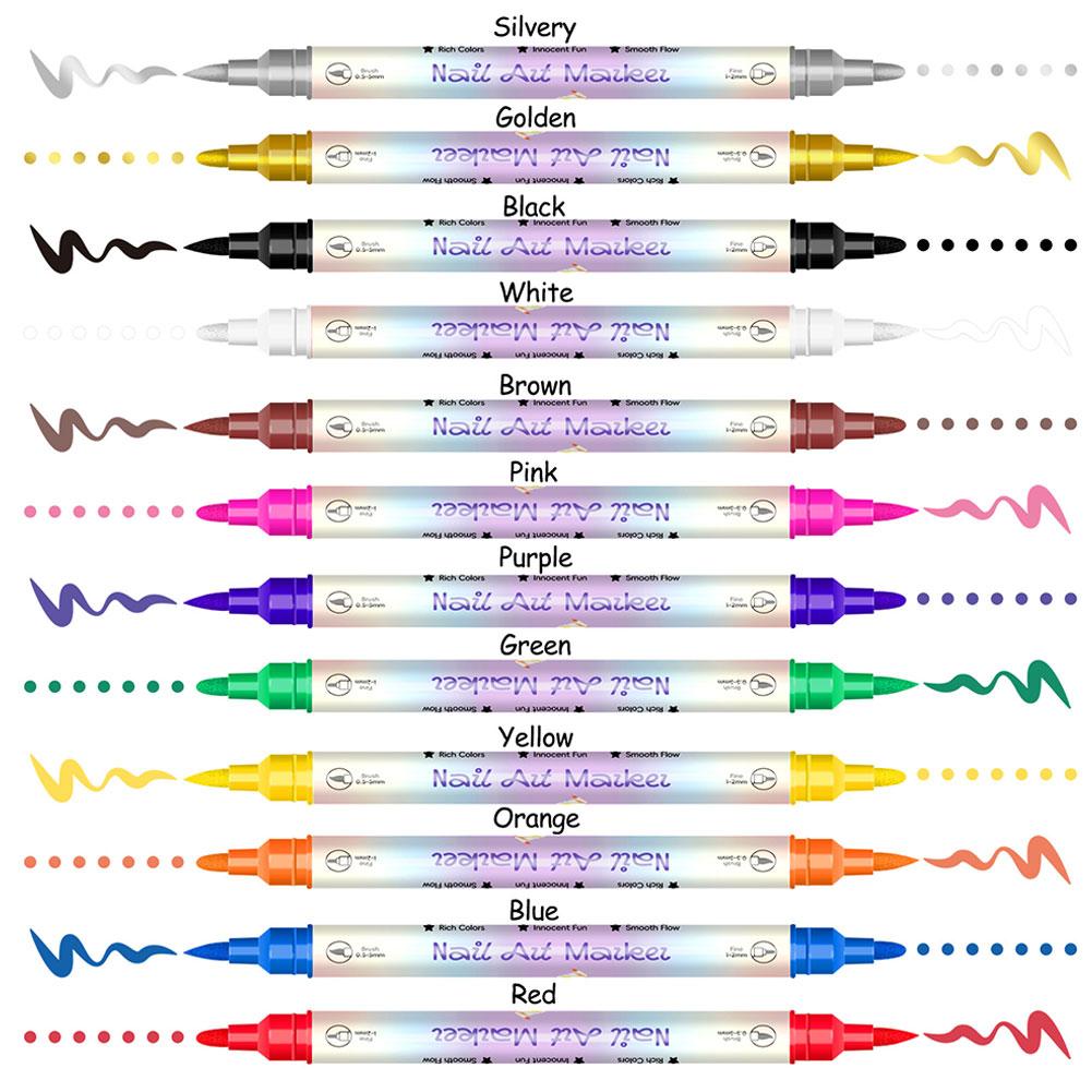 12 Colors Nail Art Marker Pens - Copic Marker Sketch recension och pris