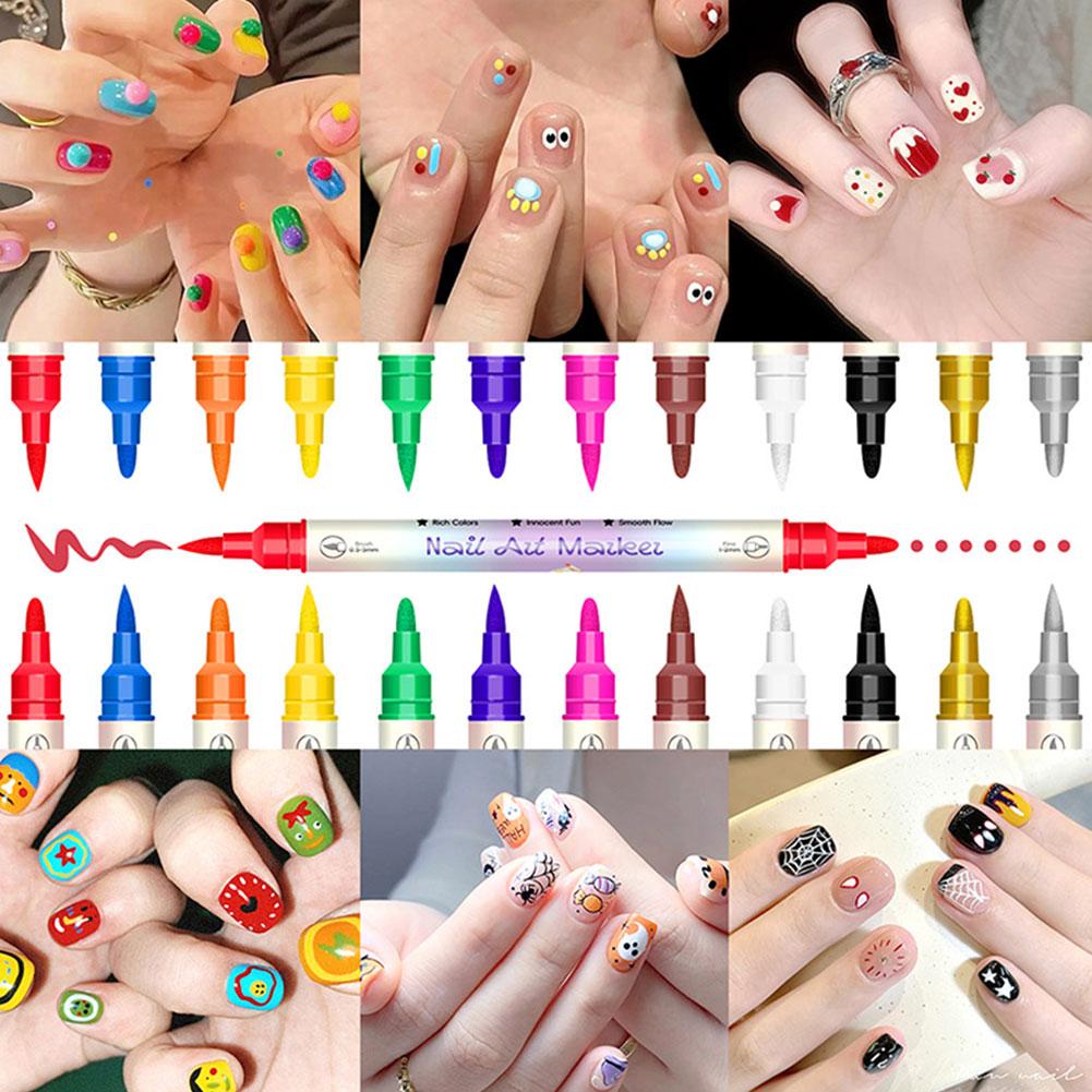 12 Colors Nail Art Marker Pens - Copic Marker Sketch recension och pris
